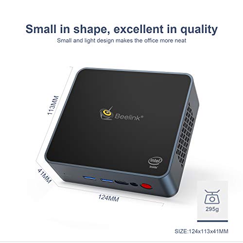 Beelink Mini PC Computer GK55 Windows 11 Intel J4125 8GB DDR4 RAM 256GB SSD 4K30Hz Dual HDMI 2