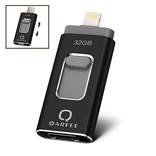 4in1 Universal 32G iPhone Flash Drive,QARFEE Pen Drive OTG Type-C Lightning USB Micro USB Memory Stick External Storage Flash Drive U Disk for iPhone iPad iPod Mac Android cell phone and PC,Black - Thumbnail 7