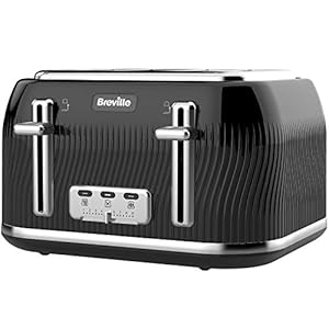 Breville Flow 4-Slice Toaster with High-Lift and Wide Slots | Black [VTT890]
