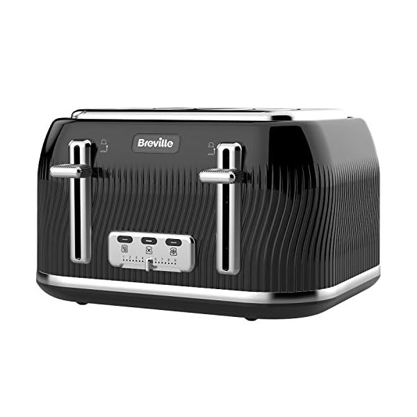 Breville Flow 4-Slice Toaster with High-Lift and Wide Slots | Black [VTT890]