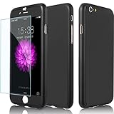 Iphone 6 size Case, Ultra Thin Full Body Coverage Protection Hard Slim Iphone Case with Tempered Glass Screen Protector for Apple Iphone