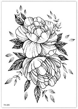 Fashion Temporary Tattoo Transfer Stickers 5pcs 14 8x21cm Black Rose Chrysanthemum Flower Tattoo Body Stickers For Man Women Art Fake Tattoos Waterproof Removeable Non Toxics Safe For All Skin Amazon Co Uk Beauty
