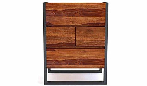 Aprodz Sheesham Wood Wine Storage Stylish Binz Bar Cabinet for Living Room | Honey Finish