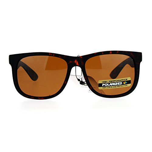 Polarized Sunglasses Classic Square Unisex Anti-glare UV400 Matte Tort, Brown