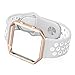 UMTELE Compatible for Fitbit Blaze Bands, Sport Silicone Strap with Rose Gold Frame Replacement for Fitbit Blaze Smart Fitness Watch Grey/White