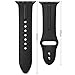 HUANLONG 38mm Soft Silicone Sport Style Replacement Band Iwatch Strap for Apple Wrist Watch Series 1 Series 2 Series 3 (Black 38mm S/M)