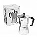 Stovetop Espresso Maker by COFFEEDDICTED | Italian Coffee Mocha Maker (6 Cup, Silver)