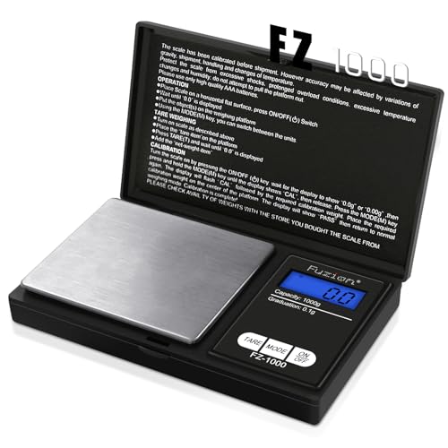 𝗙𝘂𝘇𝗶𝗼𝗻 Digital Pocket Scale 1000g/0.1g, Small Digital Scales Grams and