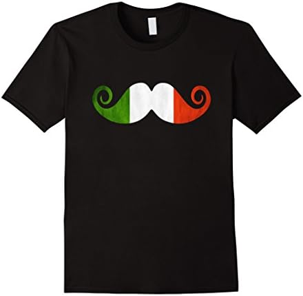 Men's FUNNY ITALIAN MUSTACHE T-SHIRT Pride of Italy Flag 2XL Black