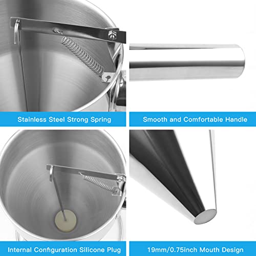 LEECHU Pancake Batter Dispenser Stainless Steel for Griddle, Funnel