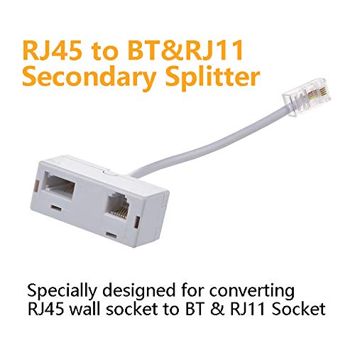 image for RJ45 to BT&RJ11 Secondary Splitter Telephone Adapter Converter Connect