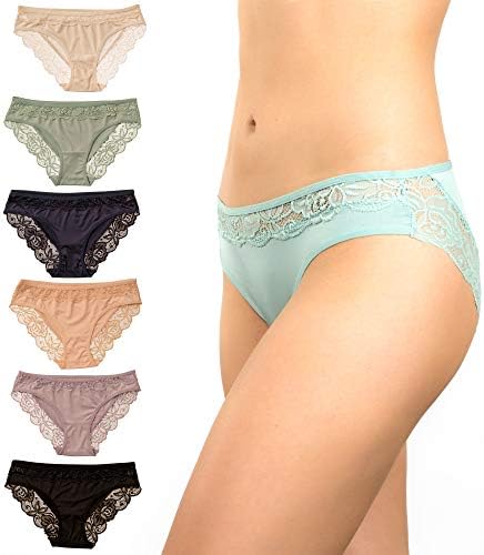 Alyce Intimates Pack of 6 Women’s Lace Bikini