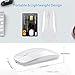 Uiosmuph Bluetooth Wireless Mouse, Dual Mode Slim Rechargeable Wireless Mouse Silent Cordless Mouse with Bluetooth 4.0 and 2.4G Wireless, Compatible with Laptop, PC, Windows, Mac,Tablet (White)
