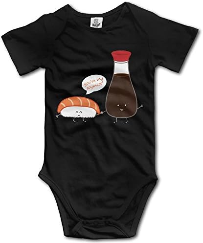 Baby Kids 100% Cotton Short Sleeve Onesies Toddler Bodysuit You're My Soymate Jumpsuits Black Size 12 Months