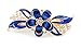 Yeshan Gold Tone Metal French Clip Faux Crystal and Rhinestone Inlaid Hair clip Barrette,Blue