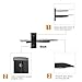 VonHaus 1x Floating Wall Shelf with Strengthened Tempered Glass - Adjustable - Black - DVD Players/Cable Boxes/Games Consoles/TV Accessories