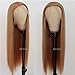 QD-Tizer Lace Front Blonde Wig Long Straight Hair Honey Brown Synthetic Lace Front Wigs for Women 22inch