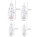 XINdream White Artificial Frosted Tabletop Christmas Trees, 4PCS DIY Mini Crafts with Bell and Wood Base Bottle Brush Ornaments