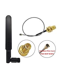 Antena WiFi 8dBi Omni RP SMA Plug macho 2.4Ghz 5Ghz 5.8Ghz Dual Band + 7.9 in U.FL to RP SMA Cable hembra para tarjetas Mini PCIe