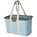 CleverMade 30L SnapBasket LUXE - Reusable Collapsible Durable Grocery Shopping Bag - Heavy Duty Large Structured Tote, Aqua