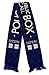 Doctor Who TARDIS Knit Scarf - Blue Acrylic Scarf with TARDIS Embroidery