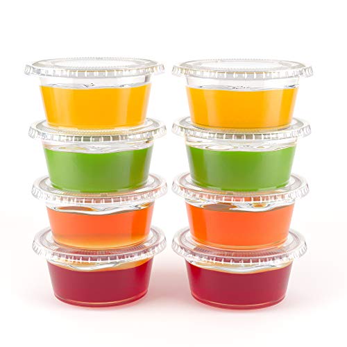 8 oz Plastic Food Storage Containers with Lids (50 sets) - Restaurant Deli Cups/Great for Slime, Party Supplies, Meal Prep and Portion Control - Leakproof and Microwave Safe - BPA Free
