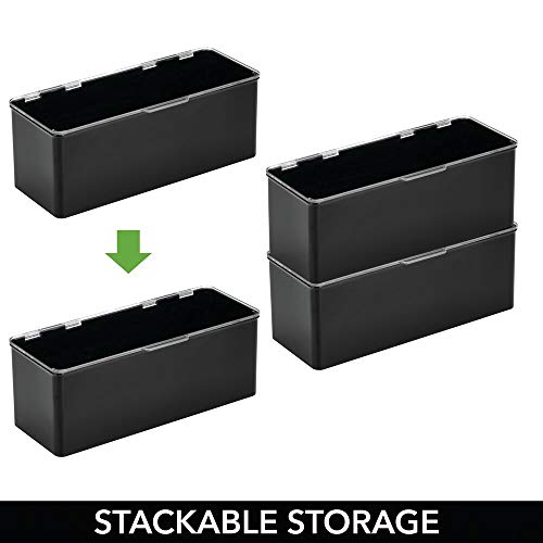 mDesign Plastic Stackable Home, Office Supplies Storage Organizer Box
