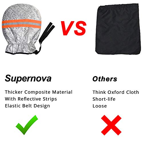 Supernova Universal Car Side Mirror Cover, Windshield Side View Mirror Covers for Ice Snow and Frost Guard, Fit for Most of Cars, Mid-Size Vehicles, Minivans, SUVs - New (1 Pair) - Thumbnail 3