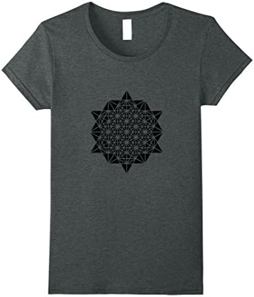 Womens The Base 64 Creation Tee Star Tetrahedron Merkaba Black Tee Large Dark Heather