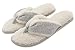 UltraIdeas Women's Comfort French Terry Plush Lining Memory Foam Spa Thong Flip Flops Indoor Slippers House (L /9-10 B(M) US, Gray)