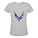 Doppelwalker Maverick Logo T Shirt,Logan Paul Logang YouTube Womens V Neck T-Shirts Grey S