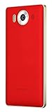Mozo Microsoft Lumia 950 Qi Wireless Charging Back Cover Case with NFC - True Red/Gold