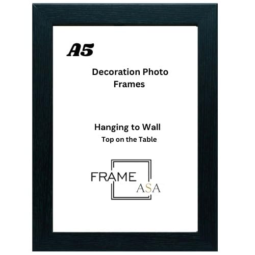 Picture Frame A3 A4 A5 Size Home Decoration Photo Frames – Wood Poster Frame Wall Mountable Modern Certificate Document Frames White Black Oak (Black, A5)