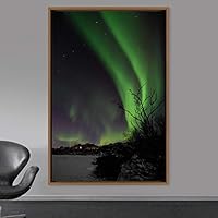 Framed Canvas Wall Art Night View Landscape Canvas Prints Home Artwork Decoration for Living Room,Bedroom - 16x24 inches