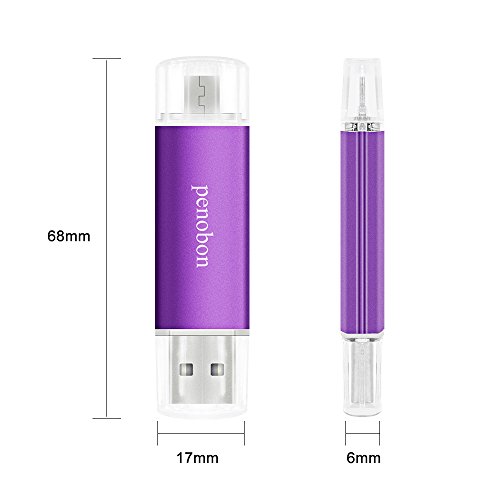 penobon USB Thumb Drives OTG Android Flash Drives 32GB Flash Drive Metal USB Memory Sticks for Computer USB Flash Drives 32GB Water&Shcok Resistant Color Frosted Purple - Thumbnail 7
