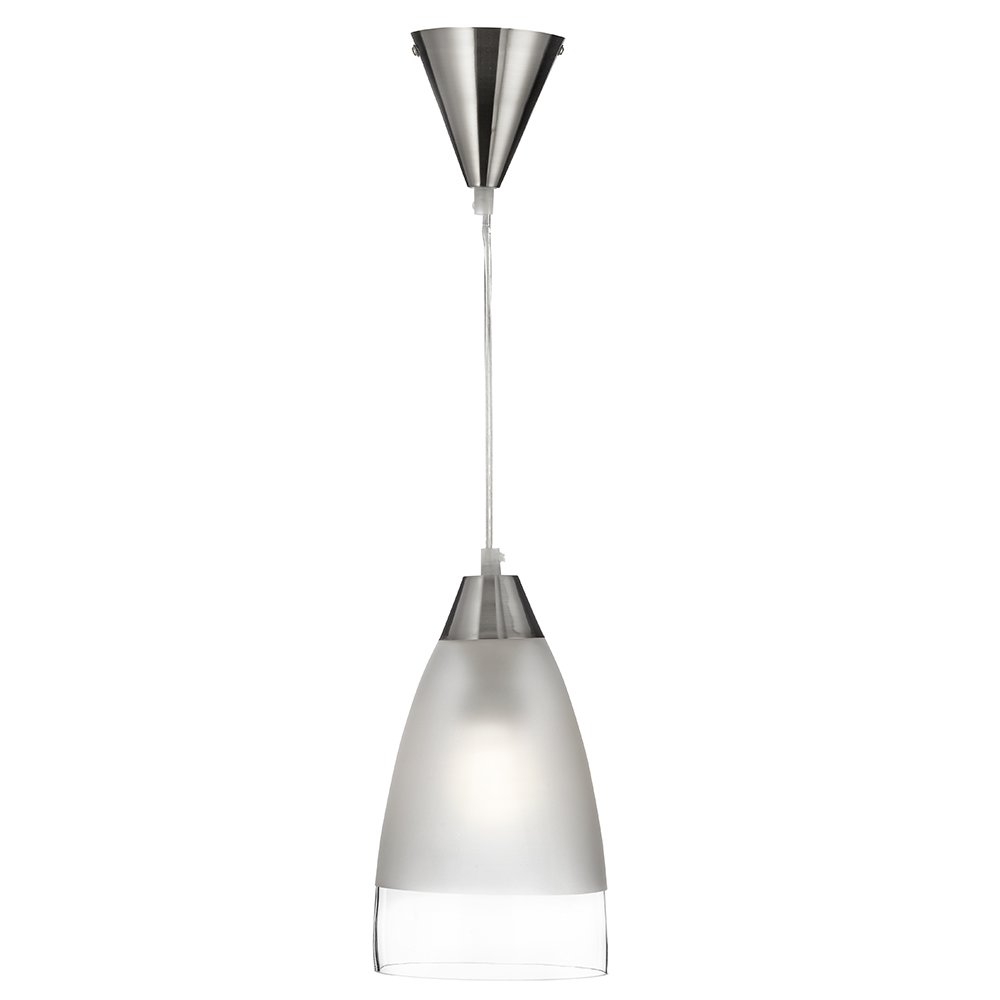 Modern Single Pendant Chrome with Effect Glass 100 Watt Bulb