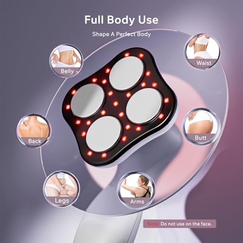 Oranmagic Body Sculpting Machine - Reduce Stretch Marks & Cellulite Massager Tool with Heating & Microcurrent Technology, Skin Tightening Device Suitable for Belly, Waist, Arms, Buttocks, Legs (White)