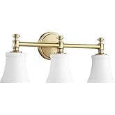Quorum 5122-3-80 Transitional Three Light Vanity from Rossington Collection in Brass - Antique Finish,