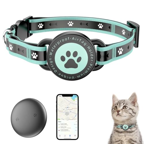 JIARUI Katzen Tracker (iOS & Android), SmartTag Tracker Haustierhalsbänder Ohne ABO für Katze, Wasserdicht GPS Katzenhalsband Ortungsgerät (1 Pack)