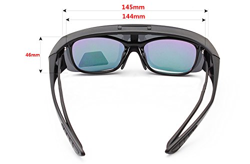 Agstum Fit Over Eyeglasses Polarized Night Driving Flip up Sunglasses Goggles