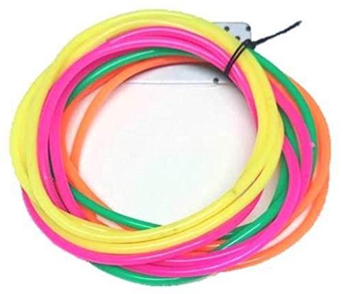 Pack of 12 Neon Gummie Bracelets / Bright Bangles / Gummy Bands - great party bag fillers and 80s fancy dress accessories
