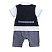 Baby Boys Outfits, Toddler Short Sleeve Romper Clothing with Plaid Cap & Vest (80(6-12 Month), navy-blue)