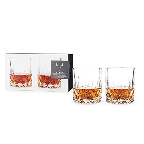 Viski Admiral Crystal Whiskey Tumblers Set of 2 Premium Crystal Clear