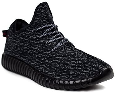 Men Women's Unisex Casual Fashion Sneakers (6, Jet Black) Apparel
