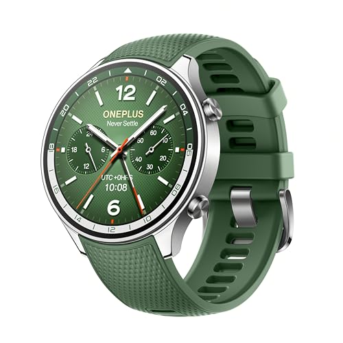 OnePlus Watch 2R, 32 GB, Monitor de sueño, Seguimiento de frecuencia cardíaca, Reloj inteligente con Fitness Insights, Batería de 100 horas, 1,43'', Bluetooth WiFi, Verde bosque