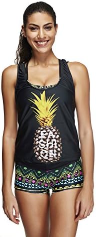 GAOLIM Swimsuit Three Piece Swimsuit Split Three Piece Swimsuit Summer Ladies Printed Swimsuit,Black,Xl