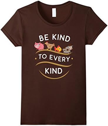 Womens Be Kind To Every Kind Vegetarian Vegan T-Shirt Medium Brown