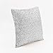 PONY DANCE Silver Throw Pillows - Sparkling Sequins Decor Cushion Covers Glitzy Sequin Solid Throw Pillowcases for Party/Christmas, Hidden Zipper Design, 18 inch Square(45 cm), Silver, Pack-2