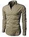 H2H Mens Classic Dress Slim Fit Shirts Breathable Long Sleeve of Various Styles
