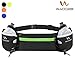 Wacces Exercise Waist Hydration Running Belt Pack - Fits iPhone 6/7 Plus - with 2 BPA Free Water Bottles Green Zipper